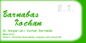 barnabas kochan business card